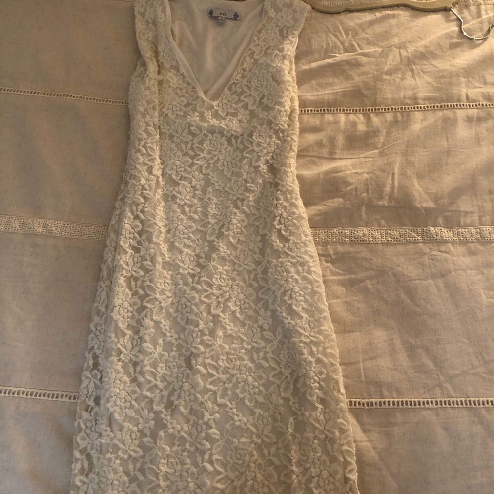 Long white tight casual dress